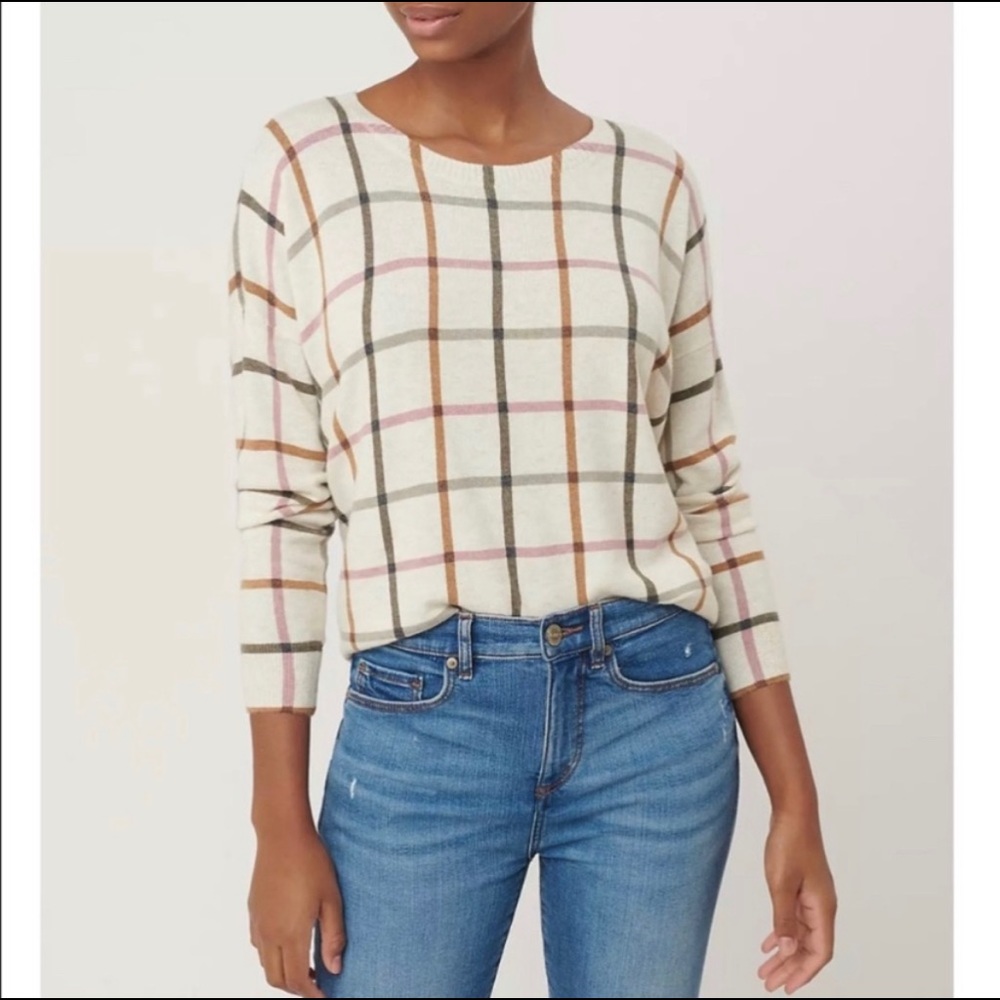 Loft windowpane plaid sweater